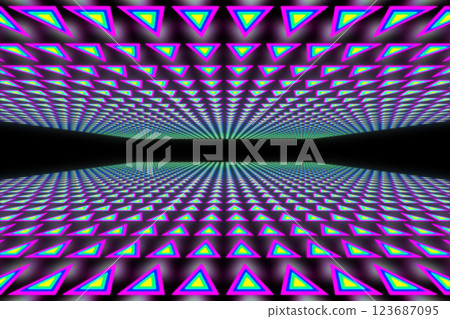 三維空間中三角形圖案的 CG 影像 123687095