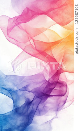 Colorful swirling fabric creates a vibrant abstract background that captivates with flowing motion and soft hues 123687108