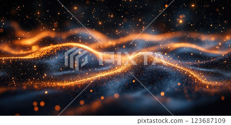 Swirling waves of light and color create a mesmerizing visual experience in a dark setting 123687109