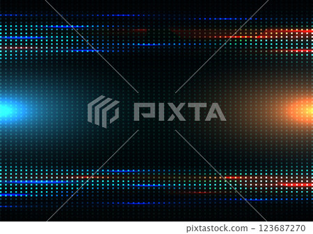 futuristic digital grid background with blue orange light technology concept for modern design 123687270
