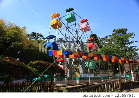 Scenery of Japan's oldest Ferris wheel_Hakodate Park Scenery of Japan's oldest Ferris wheel_Hakodate Park 123687613