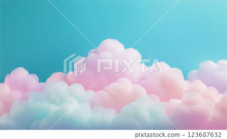 Clouds Sky Fantastic Pastel Color Background Frame Wallpaper 123687632