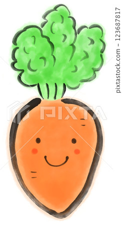 Hand drawn cute carrot 123687817
