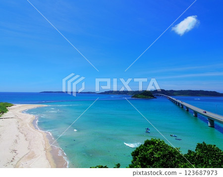 Spectacular view from Tsunoshima Observatory (Shimonoseki City, Yamaguchi Prefecture) 123687973
