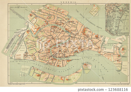 Early 20th century world map, Venice, Italy Early 20th century world map, Venice, Italy 123688116