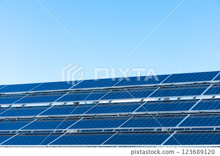Blue sky and solar panels Blue sky and solar panels 123689120