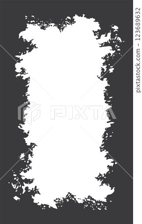 Abstract Black Ink Stain Watercolor Rough Rustic Vertical Frame Background with Copy Space 123689632