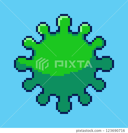 Pixel art Virus game asset design 123690716