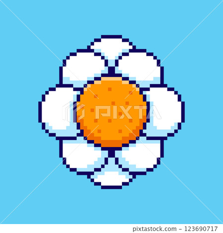 Pixel art Daisy Flower game asset design Pixel art Daisy Flower game asset design 123690717