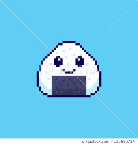Pixel art Cute Onigiri game asset design Pixel art Cute Onigiri game asset design 123690724