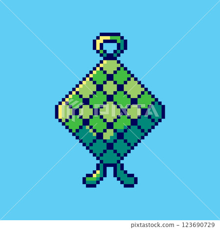 Pixel art Ketupat game asset design 123690729