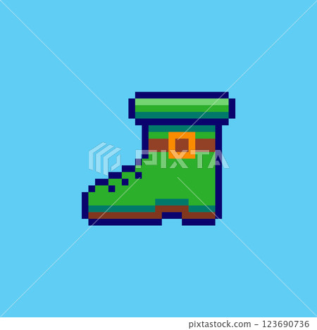 Pixel art Leprechaun Boot game asset design 123690736