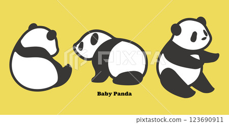 簡單可愛的熊貓插畫素材向量寶寶 簡單可愛的熊貓插畫素材向量寶寶 123690911