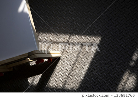 Light And Shadows Falling On ground In A Room, Background for advertising and wallpaper in structure and buildings scene 123691766