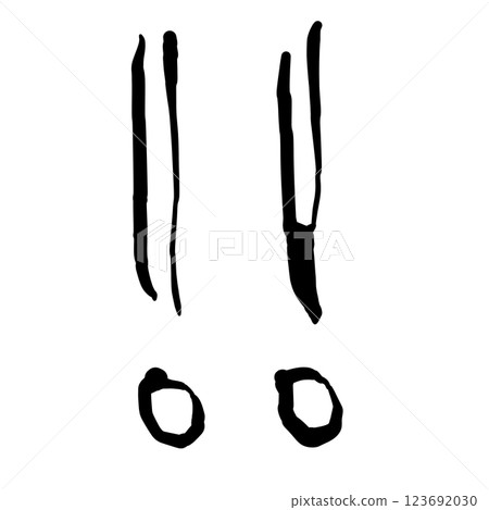 Character material Manfu Exclamation mark 123692030