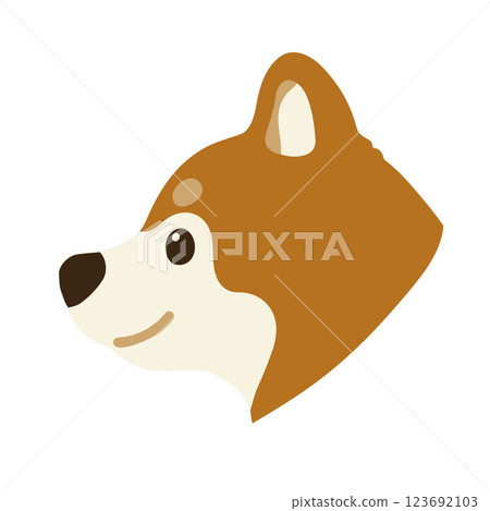 Simple and cute Shiba Inu profile illustration (no main lines) 123692103