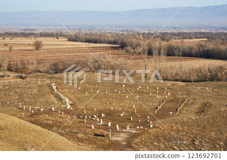 Kurgan stelae, Balbal, ancient historical stones 123692701