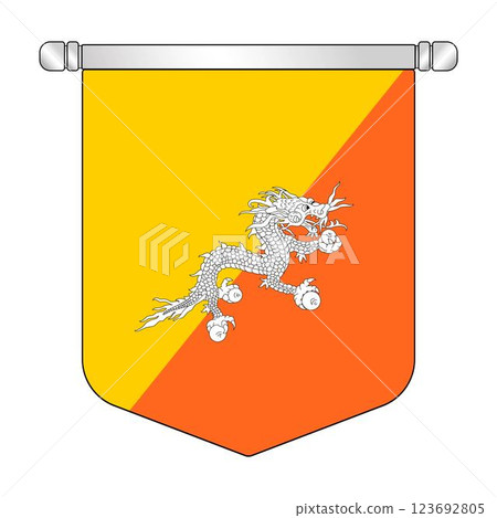 Bhutan national hanging pennant flag Bhutan national hanging pennant flag 123692805