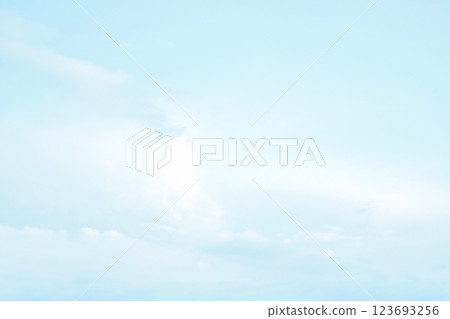 Blue pastel sky with white cloud. Beautiful sky in the morning.  123693256