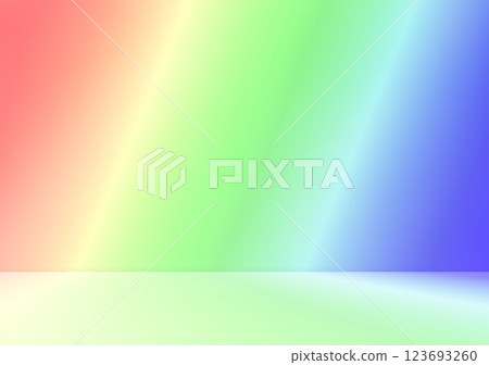 Empty rainbow neon colour room studio for product presentation display. Empty rainbow neon colour room studio for product presentation display. 123693260
