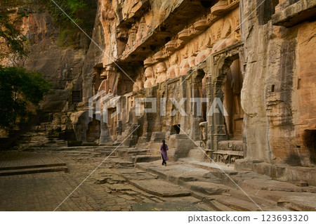 Ancient statues in Gwalior city, India Ancient statues in Gwalior city, India 123693320