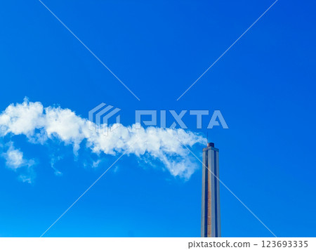 A chimney that emits smoke A chimney that emits smoke 123693335