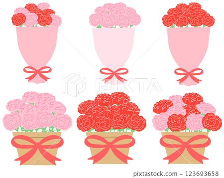 Set of carnations (without lines) 123693658