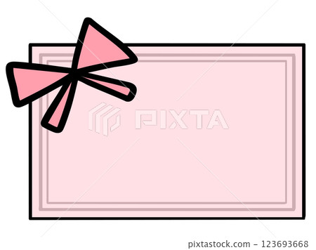 Pink message card with ribbon (with lines) 123693668