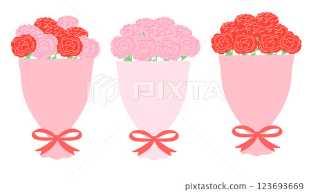 康乃馨花束套裝（無線條） 123693669