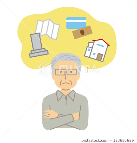 Senior man worried about future plans Senior man worried about future plans 123693689