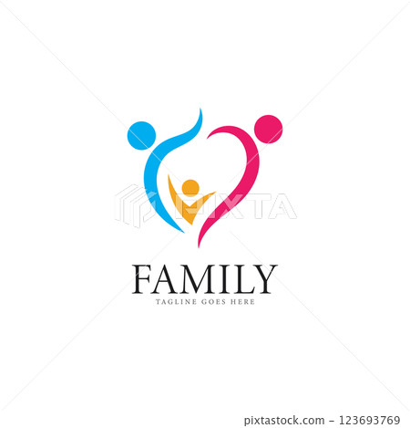 family logo vector illustration design template - vector 123693769
