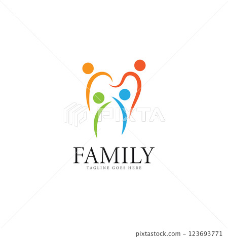 family logo vector illustration design template - vector 123693771