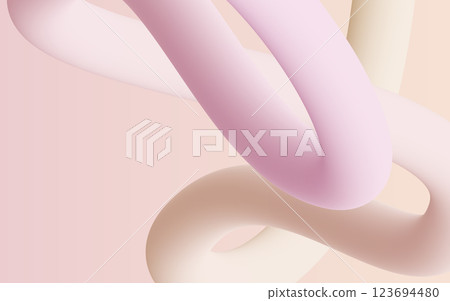 3D abstract pastel background with smooth flowing curves 123694480