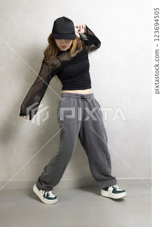Cute woman dancing Cute woman dancing 123694505
