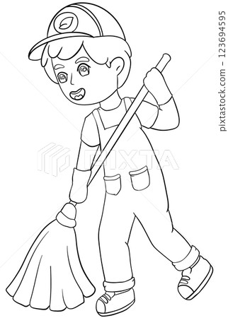 Coloring book Environmental Cleaning Activities 123694595