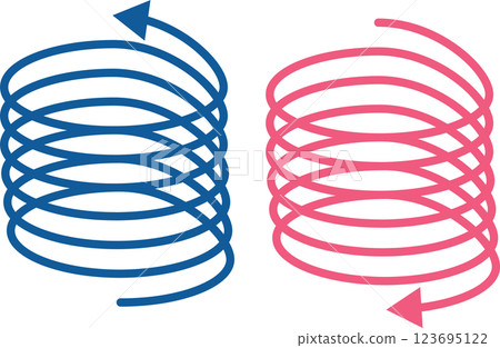 Simple spiral arrow icon material set 123695122