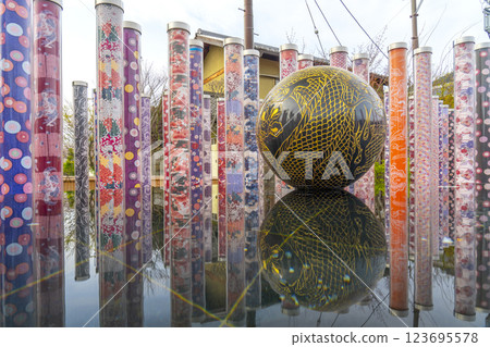 嵐電嵐山站 和服林的龍愛宕池 123695578