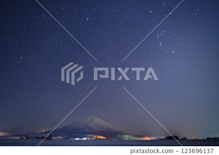 Mt. Yotei, Orion and the Winter Triangle as seen from Mizuho, Kutchan-cho, Hokkaido_2023 123696137