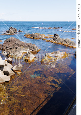 龍飛岬（青森縣）清澈的海水 123696584