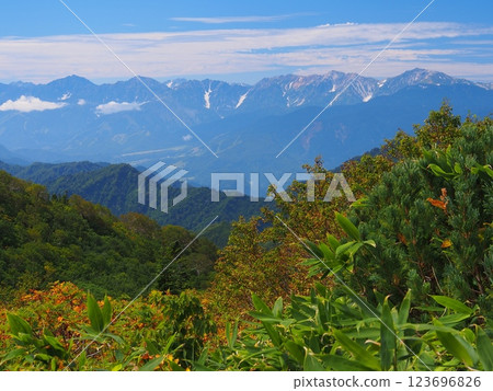 從日內瓦眺望初秋的北阿爾卑斯山 123696826