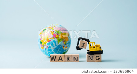 Warning Global Warming Deforestation Warning Global Warming Deforestation 123696904