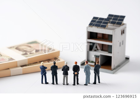 太陽能發電、金錢、商人 太陽能發電、金錢、商人 123696915