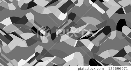 3D geometric pattern. Achromatic graphic seamless background. Grayscale simple backdrops. Vector illustration. Vector illustration 123696971