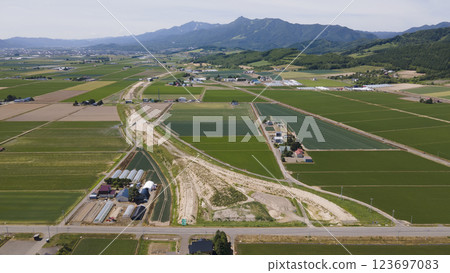 旭川十勝道路富良野北道路中富良野IC施工現場（2024年6月拍攝） 123697083