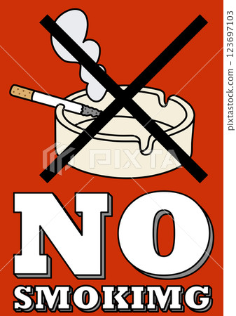 Illustration of a signboard - No Smoking - 123697103