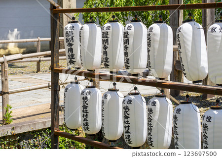 京都醍醐寺正門附近的燈籠(京都) 京都醍醐寺正門附近的燈籠(京都) 123697500