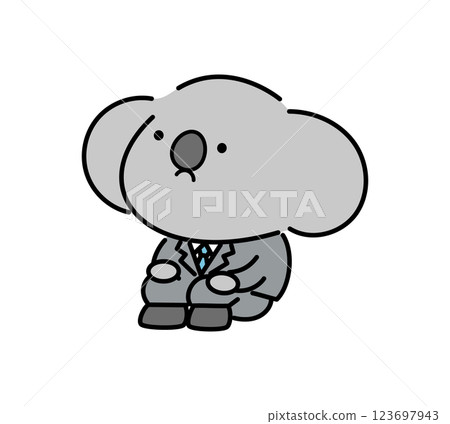 A koala character in a suit gazing into the distance A koala character in a suit gazing into the distance 123697943