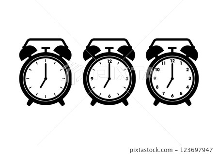 Simple alarm clock illustration 123697947