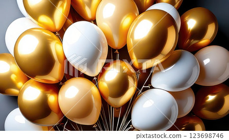 AI 影像:許多金色氣球漂浮在空中 AI 影像:許多金色氣球漂浮在空中 123698746