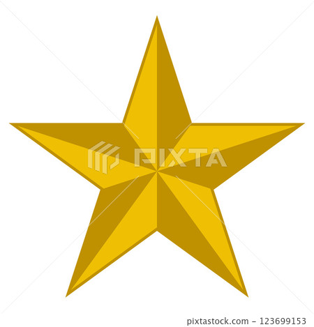 golden star shape symbol, vector illustration of five pointed star 123699153